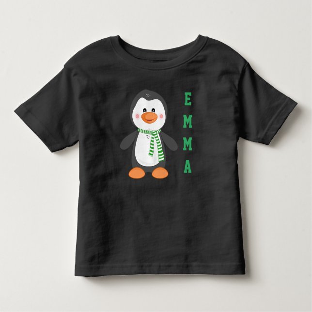 Camiseta De Bebé Sudadera con capucha personalizada del pingüino (Anverso)