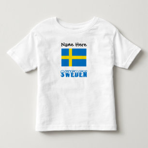 Camiseta De Bebé Suecia y bandera sueca con tu nombre