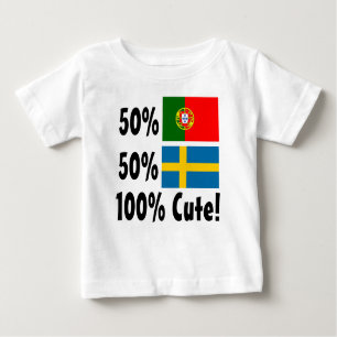 Camiseta De Bebé Sueco del portugués el 50% del 50% el 100% lindo