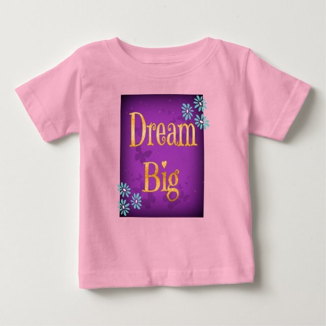 Camiseta De Bebé Sueño de flores grandes mariposas hijo de niño (Anverso)
