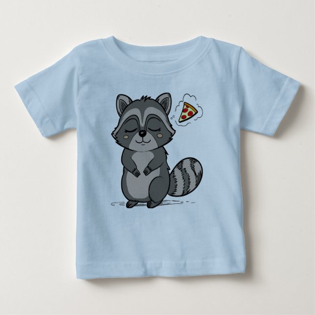 Camiseta De Bebé Sueño de mapache - Pizza! (Anverso)