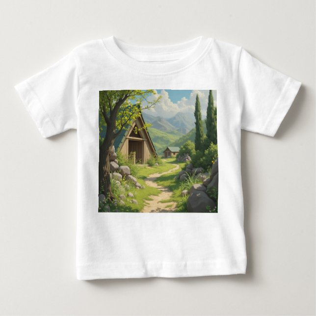 Camiseta De Bebé Sueños de cabinas forestales: pequeñas aventuras e (Anverso)