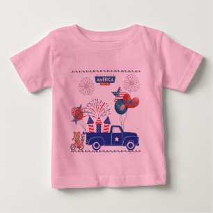 Camiseta De Bebé Sueños de fuegos artificiales de libertad rosa
