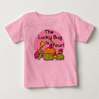 Camiseta De Bebé Suerte torta de torta de toro 4 cumpleaños camiset