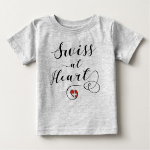 Camiseta De Bebé Suizo en el corazón, Suiza