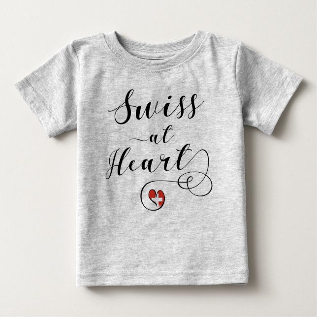 Camiseta De Bebé Suizo en el corazón, Suiza (Anverso)