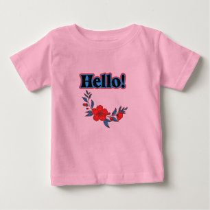 Camiseta De Bebé Summer Hello Bebé Camiseta Con Flor