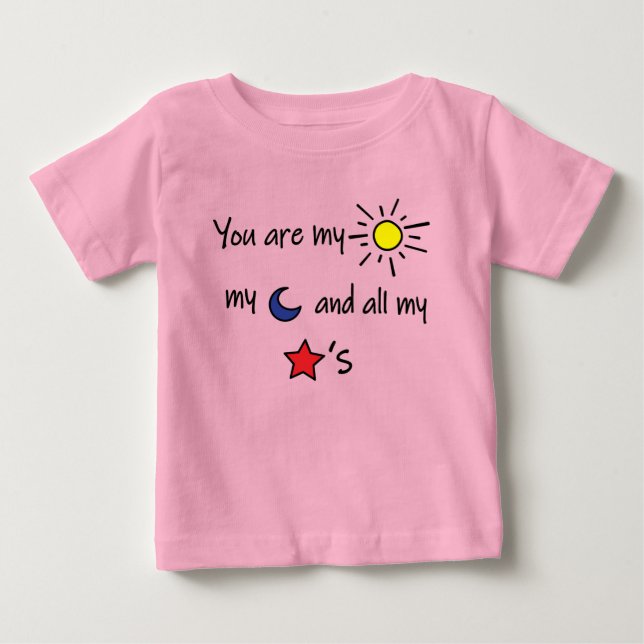 Camiseta De Bebé Sun-Moon-and-Stars- (Anverso)
