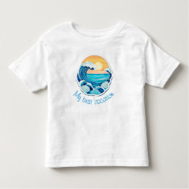 Camiseta De Bebé Sun, waves, shell