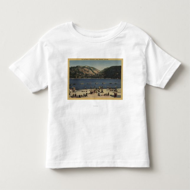Camiseta De Bebé Sunbathers y nadadores en la playa (Anverso)