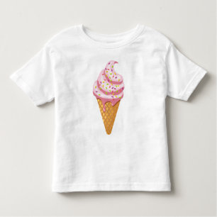 Camiseta De Bebé Sundae de fresa en cono de gofre con tope