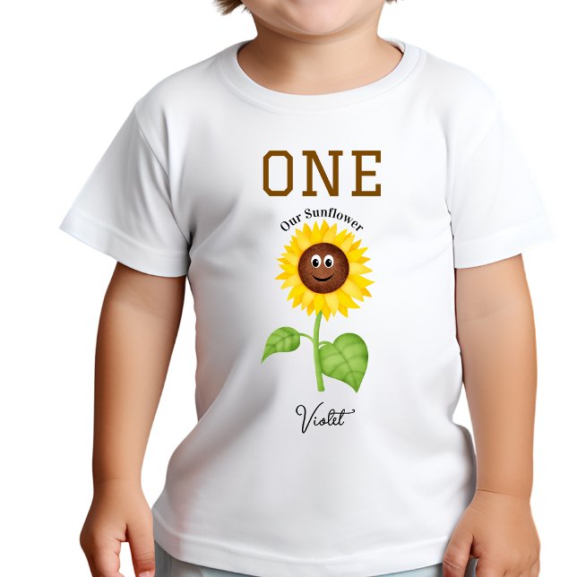 Camiseta De Bebé Sunflower T-Shirt Kids 1st Birthday Party (Subido por el creador)