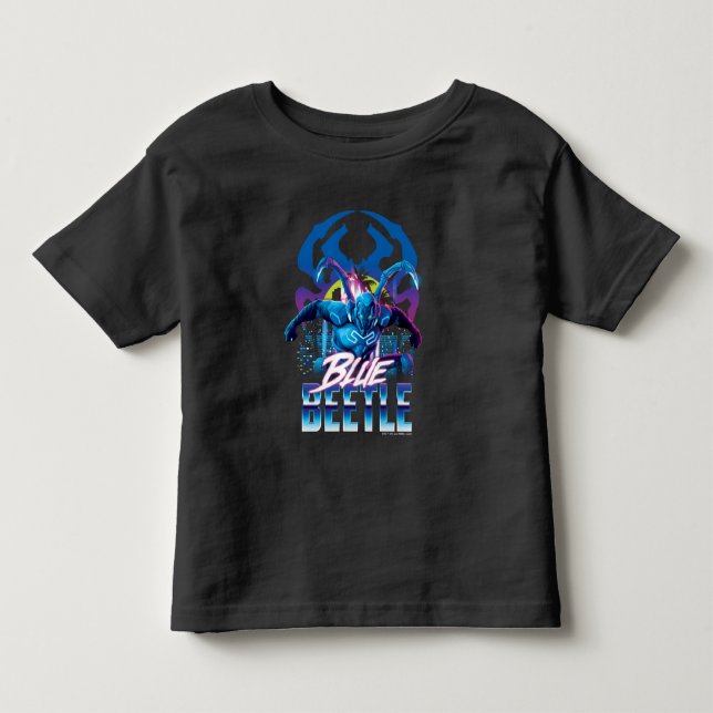 Camiseta De Bebé Sunset de Blue Beetle Retrowave City (Anverso)