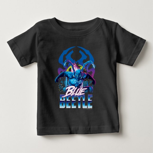 Camiseta De Bebé Sunset de Blue Beetle Retrowave City (Anverso)