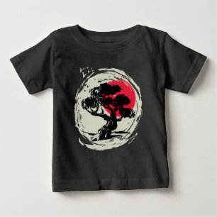 Camiseta De Bebé Sunset japonés de arte Bonsai
