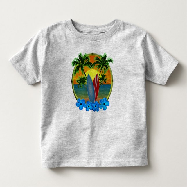 Camiseta De Bebé Sunset Y Surfboards (Anverso)