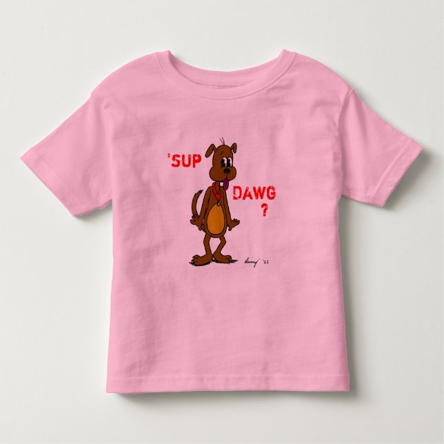 Camiseta De Bebé "¿SUP DAWG? Doggy Toddlers Ringer T-Shirt (Anverso)