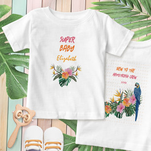 Camiseta De Bebé SUPER BEBÉ Loro Tropical Exótico Selva