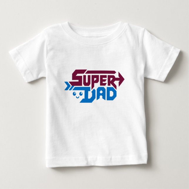 Camiseta De Bebé Super Dad Gamer Gift – Cute Retro (Anverso)