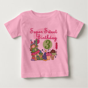 Camiseta De Bebé Súper dulce 3 camisas de cumpleaños y regalos