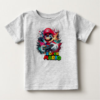Camiseta De Bebé Super Mario realista