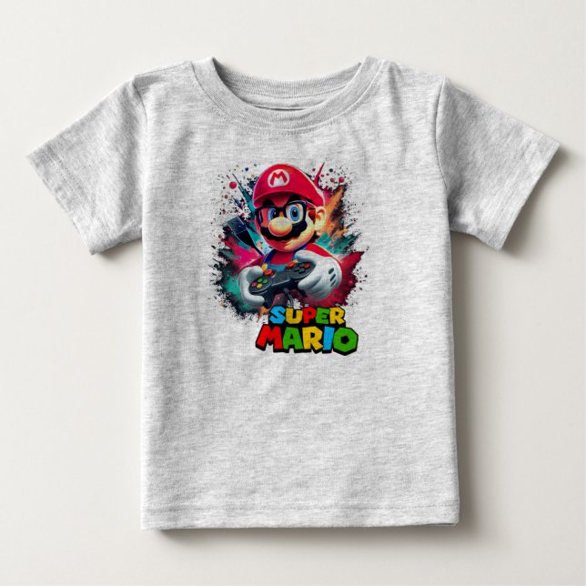 Camiseta De Bebé Super Mario realista (Anverso)