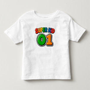 Camiseta De Bebé Super Niño 01 Letras de Burbuja Coloridas