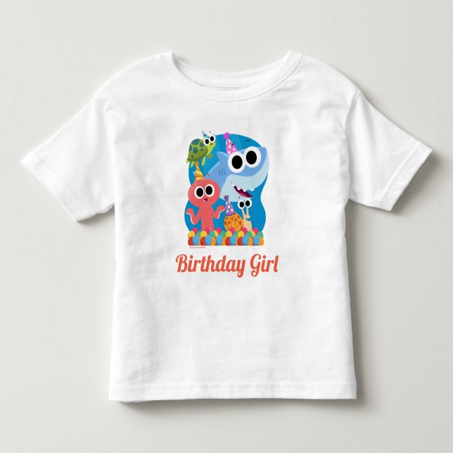 Camiseta De Bebé Super Simple | Finny the Shark Confetti Birthday (Anverso)