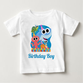 Camiseta De Bebé Super Simple | Finny the Shark Confetti Birthday