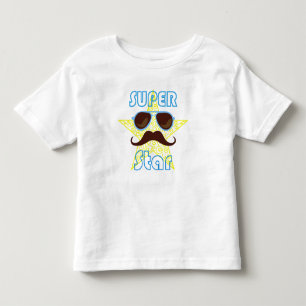 Camiseta De Bebé Super Star con gafas de sol y bigote