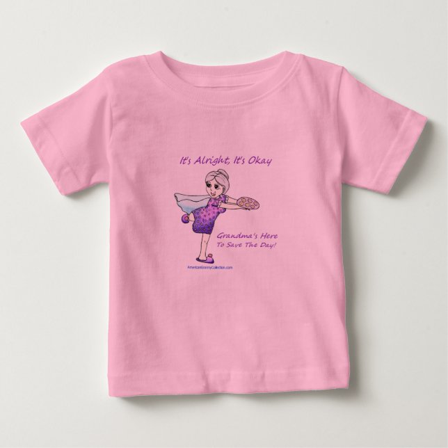 Camiseta De Bebé Superabuela estadounidense bebé Tutu Bodysuit (Anverso)