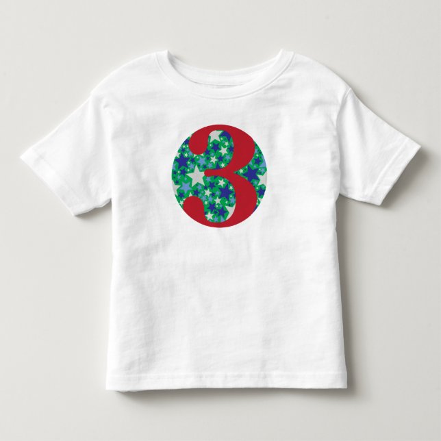 Camiseta De Bebé Superestrella azul/verde 3 (Anverso)
