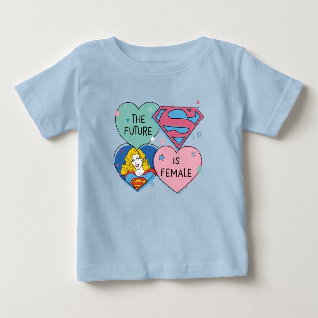 Camiseta De Bebé Supergirl fuera de este mundo retro gráfico (Anverso)