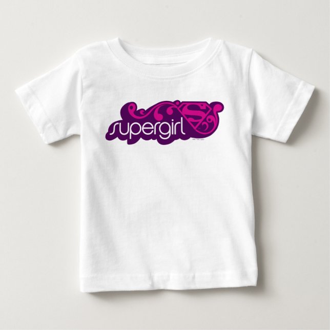 Camiseta De Bebé Supergirl Groovy Name y S-Shield (Anverso)