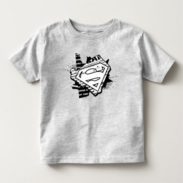 Camiseta De Bebé Supergirl Newsprint S-Shield (Anverso)