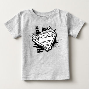 Camiseta De Bebé Supergirl Newsprint S-Shield