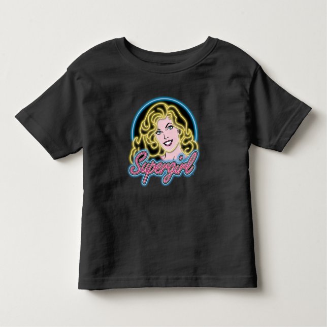 Camiseta De Bebé Supergirl Retro Neon Lights Graphic (Anverso)