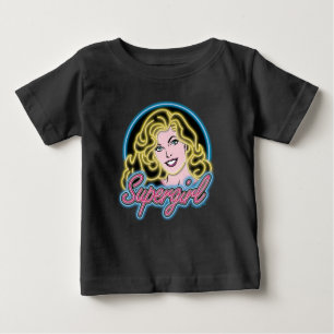 Camiseta De Bebé Supergirl Retro Neon Lights Graphic