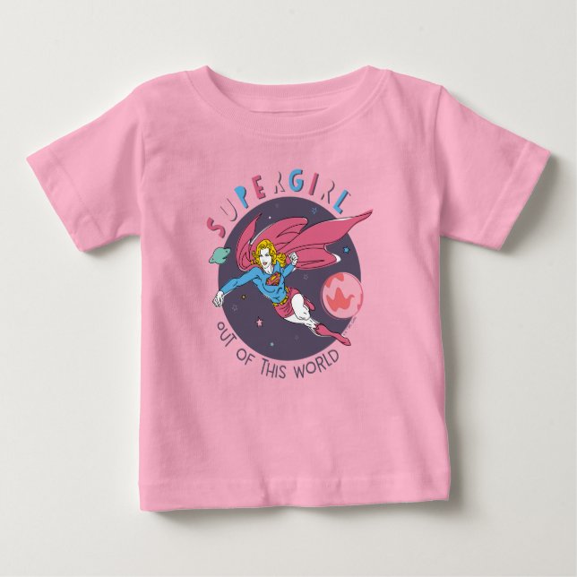 Camiseta De Bebé Supergirl Volando hacia arriba Ilustracion (Anverso)