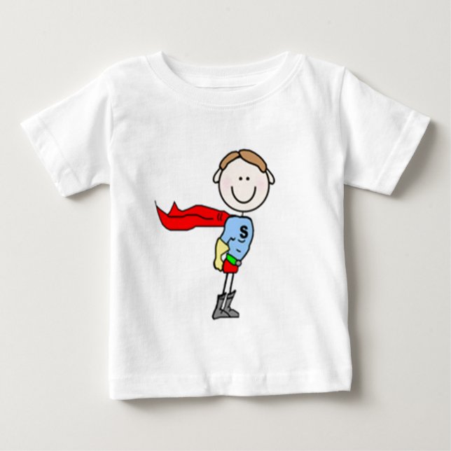 Camiseta De Bebé Superhéroe Boy Stick (Anverso)