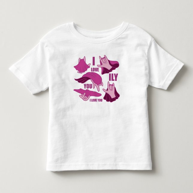 Camiseta De Bebé Superhéroe ILY - Diseño ASL (Anverso)