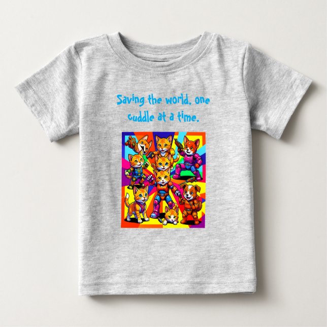 Camiseta De Bebé Superhéroes de moda (Anverso)