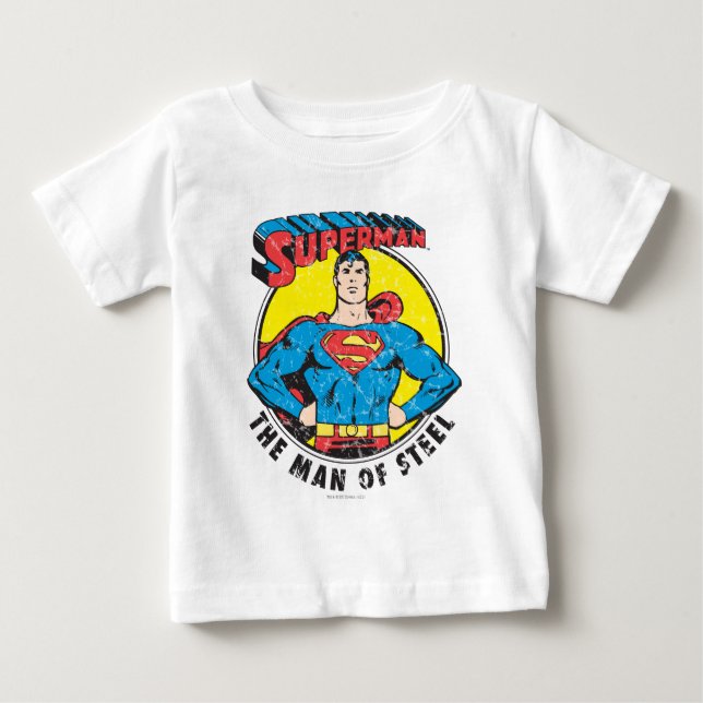 Camiseta De Bebé Superman El hombre del acero (Anverso)