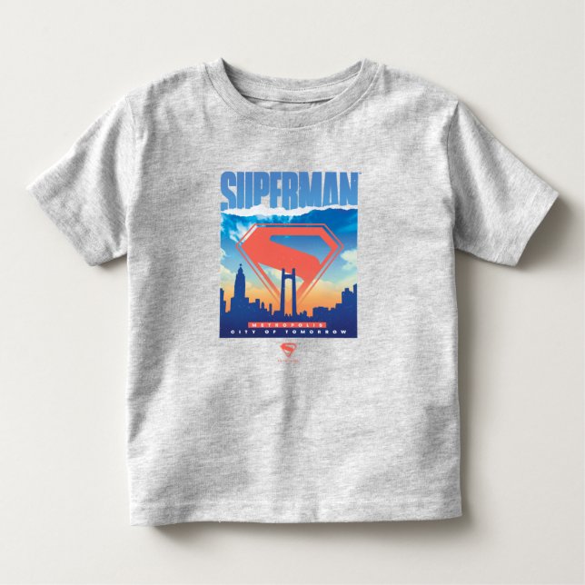 Camiseta De Bebé Superman horizonte de Metrópolis (Anverso)