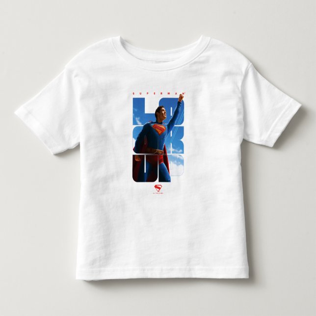 Camiseta De Bebé Superman Look Up Pose (Anverso)