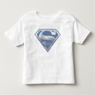 Camiseta De Bebé Superman S-Shield   Logo de la Ciudad Azul claro