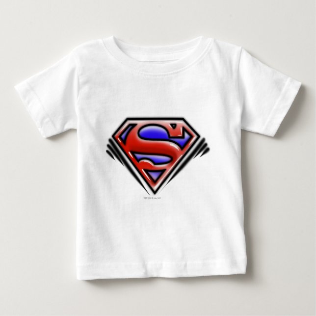 Camiseta De Bebé Superman S-Shield | Logotipo del aerógrafo rojo (Anverso)
