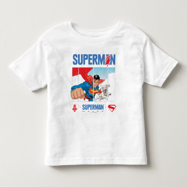 Camiseta De Bebé Superman y Krypto despegan (Anverso)