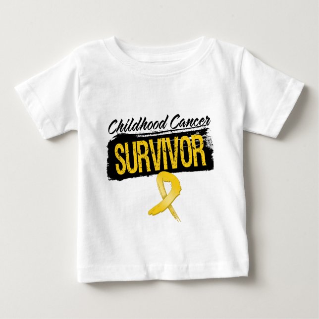 Camiseta De Bebé Superviviente fresco del cáncer de la niñez (Anverso)