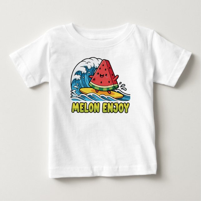 Camiseta De Bebé Surf y Snack (Anverso)